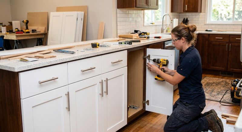 Cherry Cabinet Refacing in Indianapolis, IN