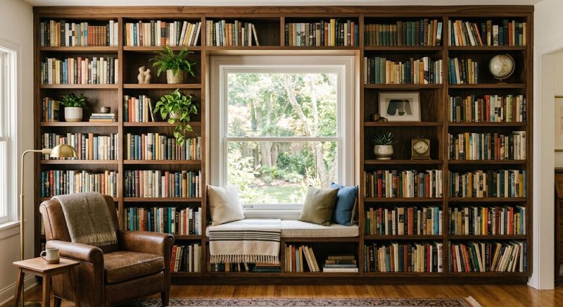 Custom Bookshelves Installation in Charlotte, NC